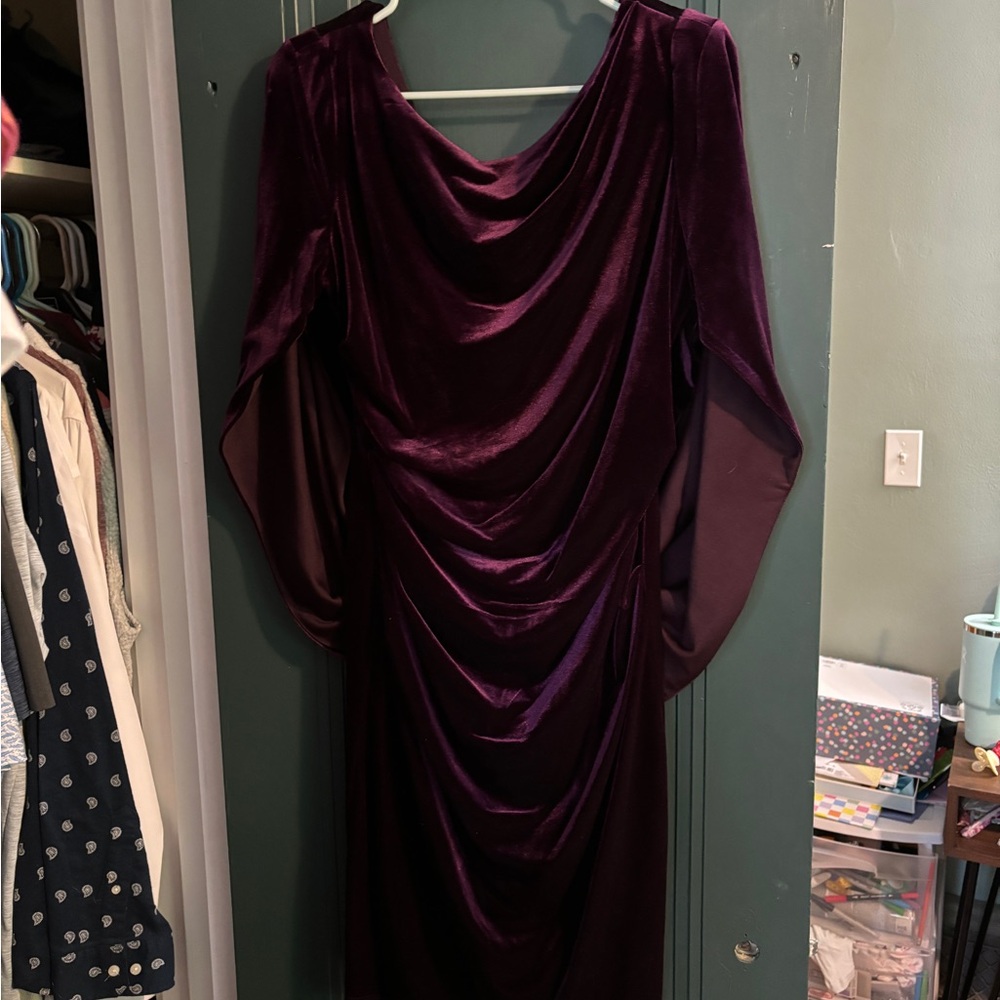 Elegant Purple Velvet Dress